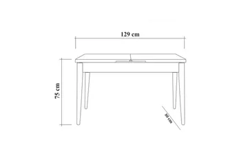 Valsot Matgrupp 129 cm Rektangulär - Natur/Grå - Möbler - Matplats - Matgrupp & matbord med stolar