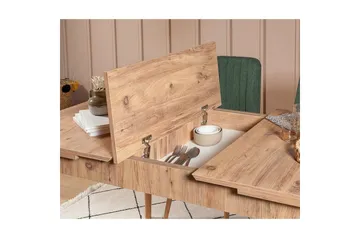 Valsot Matgrupp 129 cm Rektangulär - Natur/Grön - Möbler - Matplats - Matgrupp & matbord med stolar