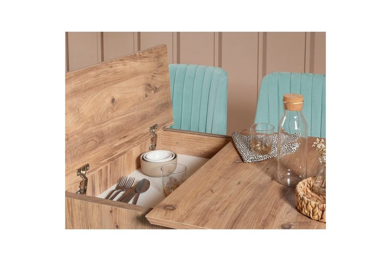 Valsot Matgrupp 129 cm Rektangulär - Natur/Grön - Möbler - Matplats - Matgrupp & matbord med stolar