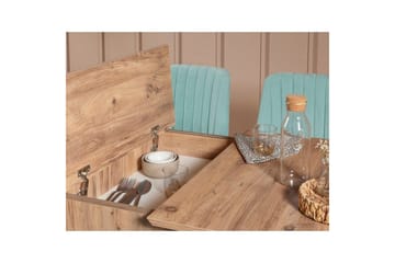 Valsot Matgrupp 129 cm Rektangulär - Natur/Grön - Möbler - Matplats - Matgrupp & matbord med stolar