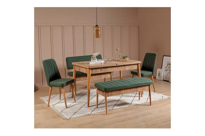 Valsot Matgrupp 130 cm Rektangulär - Natur - Möbler - Matplats - Matgrupp & matbord med stolar