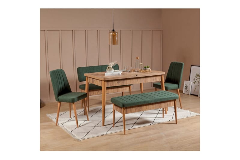 Valsot Matgrupp 130 cm Rektangulär - Natur - Möbler - Matplats - Matgrupp & matbord med stolar