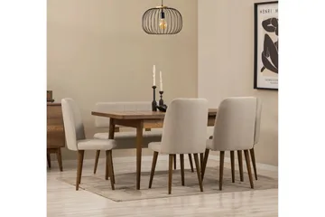 Valsot Matgrupp Rektangulär - Beige - Möbler - Matplats - Matgrupp & matbord med stolar