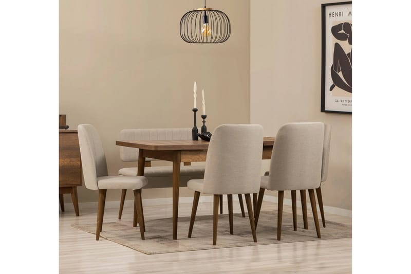 Valsot Matgrupp Rektangulär - Beige - Möbler - Matplats - Matgrupp & matbord med stolar