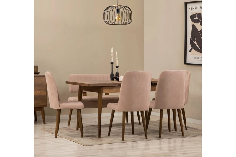 Valsot Matgrupp Rektangulär - Beige - Möbler - Matplats - Matgrupp & matbord med stolar