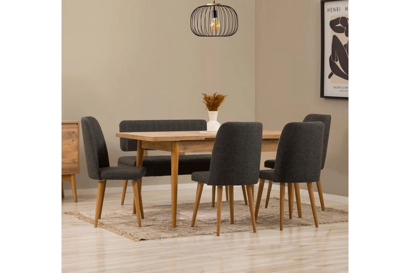 Valsot Matgrupp Rektangulär - Mörkgrå - Möbler - Matplats - Matgrupp & matbord med stolar