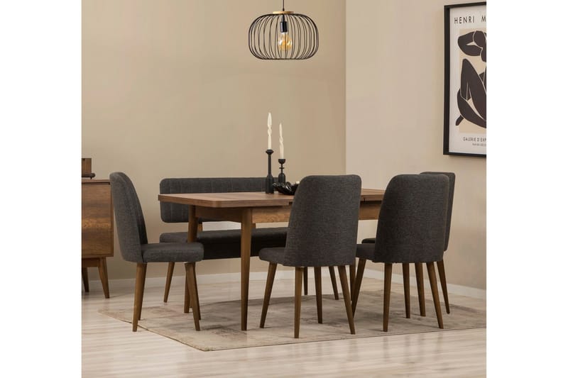 Valsot Matgrupp Rektangulär - Mörkgrå - Möbler - Matplats - Matgrupp & matbord med stolar