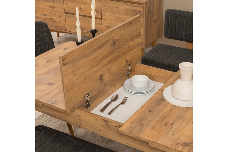 Valsot Matgrupp Rektangulär - Mörkgrå - Möbler - Matplats - Matgrupp & matbord med stolar