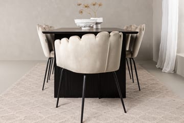 VALTON Matgrupp  200 cm Rektangulär Beige med 4 LIMHAMN Stolar - Möbler - Matplats - Matgrupp & matbord med stolar