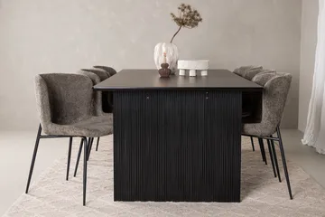 VALTON Matgrupp  200 cm Rektangulär Beige med 6 KARAM Stolar - Möbler - Matplats - Matgrupp & matbord med stolar