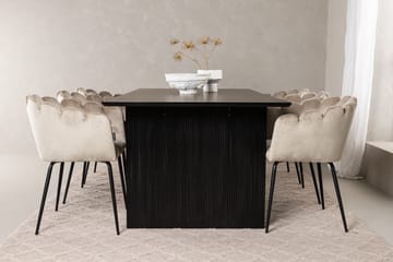 VALTON Matgrupp  200 cm Rektangulär Beige med 6 LIMHAMN Stolar - Möbler - Matplats - Matgrupp & matbord med stolar