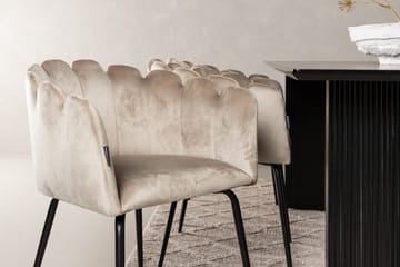 VALTON Matgrupp  200 cm Rektangulär Beige med 6 LIMHAMN Stolar - Möbler - Matplats - Matgrupp & matbord med stolar