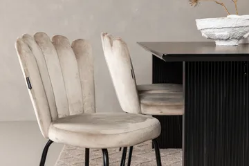 VALTON Matgrupp  200 cm Rektangulär Beige med 6 LIMHAMN Stolar - Möbler - Matplats - Matgrupp & matbord med stolar