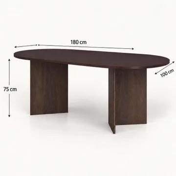 Vera Matbord Oval 180x100 cm Fanér - Rökt ek - Möbler - Matplats - Matbord & köksbord