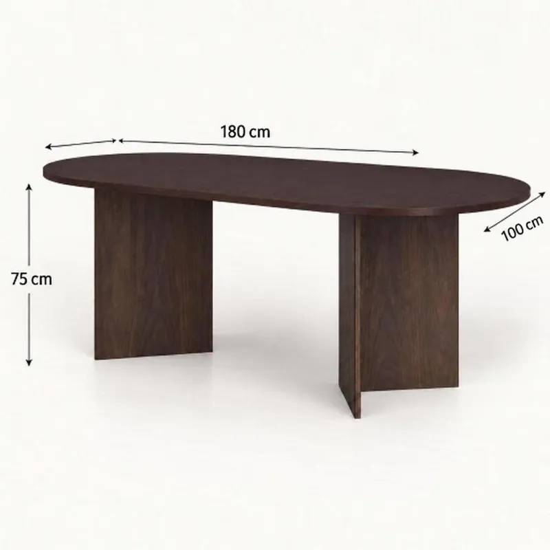 Vera Matbord Oval 180x100 cm Fanér - R ökt ek - Möbler - Matplats - Matbord & köksbord