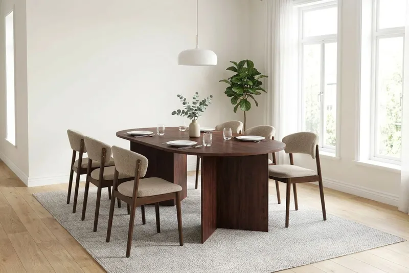 Vera Matbord Oval 180x100 cm Fanér - Valnöt - Möbler - Matplats - Matbord & köksbord
