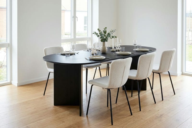 Vera Matbord Oval 220x100 cm Fanér - Svart - Möbler - Matplats - Matbord & köksbord