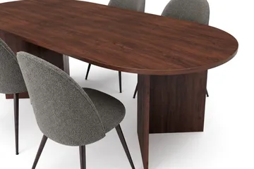 Vera Matgrupp 180 cm oval med 6 Nibe Plus Mastolar - Valnöt - Möbler - Matplats - Matgrupp & matbord med stolar