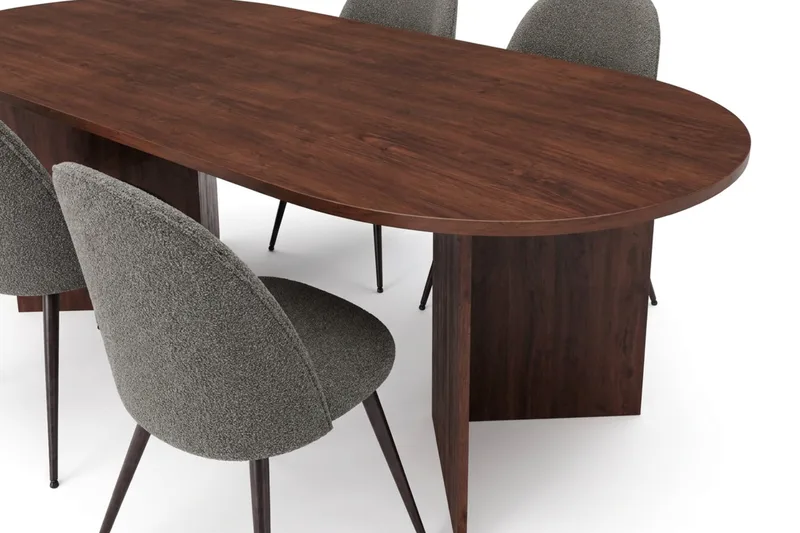 Vera Matgrupp 180 cm oval med 6 Nibe Plus Mastolar - Valnöt - Möbler - Matplats - Matgrupp & matbord med stolar