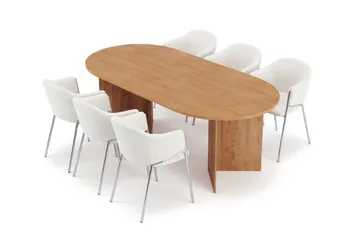 Vera Matgrupp oval 180 cm med 6 Filip Matstolar - Ek - Möbler - Matplats - Matgrupp & matbord med stolar