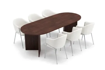 Vera Matgrupp oval 180 cm med 6 Filip Matstolar - Valnöt - Möbler - Matplats - Matgrupp & matbord med stolar