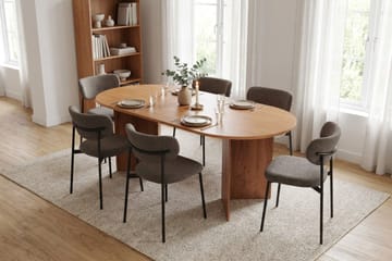 Vera Matgrupp oval 180 cm med 6 Lucy Matstolar - Ek - Möbler - Matplats - Matgrupp & matbord med stolar