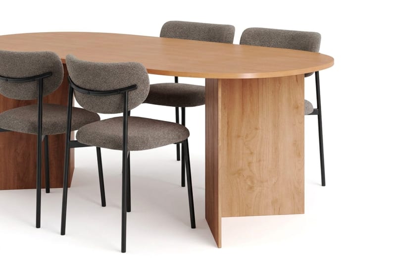 Vera Matgrupp oval 180 cm med 6 Lucy Matstolar - Ek - Möbler - Matplats - Matgrupp & matbord med stolar