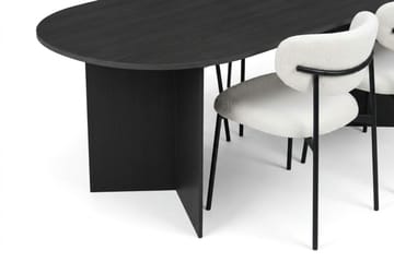 Vera Matgrupp oval 220 cm med 6 Lucy Matstolar - Svartlaserad ek - Möbler - Matplats - Matgrupp & matbord med stolar