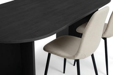 Vera Matgrupp oval 220 cm  med 6 Nibe Matstolar - Svartlaserad ek - Möbler - Matplats - Matgrupp & matbord med stolar