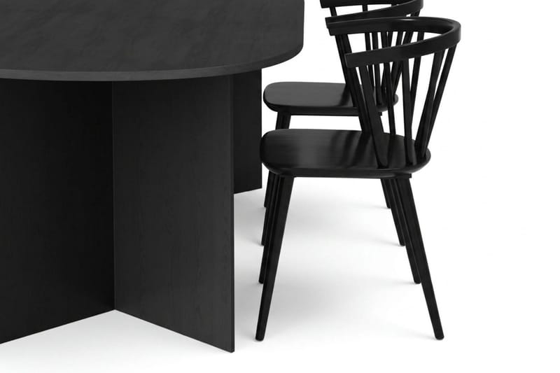 Vera Matgrupp rektangulärt 180 cm Svart med 6 Tyrö Matstolar - Svart - Möbler - Matplats - Matgrupp & matbord med stolar