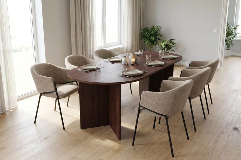 Vera Matgrupp rektangulärt 180 cm Valnöt med 6 Filip Matstolar - Valnöt - Möbler - Matplats - Matgrupp & matbord med stolar