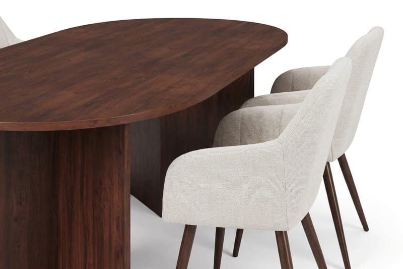 Vera Matgrupp rektangulärt 180 cm Valnöt med 6 Filippa Matstolar - Valnöt - Möbler - Matplats - Matgrupp & matbord med stolar