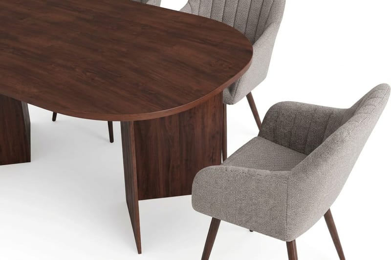 Vera Matgrupp rektangulärt 180 cm Valnöt med 6 Filippa Matstolar - Valnöt - Möbler - Matplats - Matgrupp & matbord med stolar