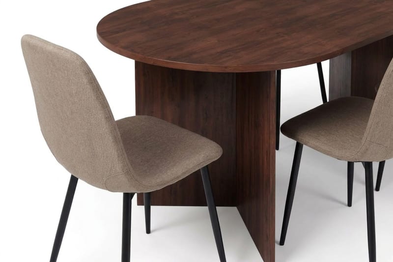 Vera Matgrupp rektangulärt 180 cm Valnöt med 6 Nibe Matstolar - Valnöt - Möbler - Matplats - Matgrupp & matbord med stolar