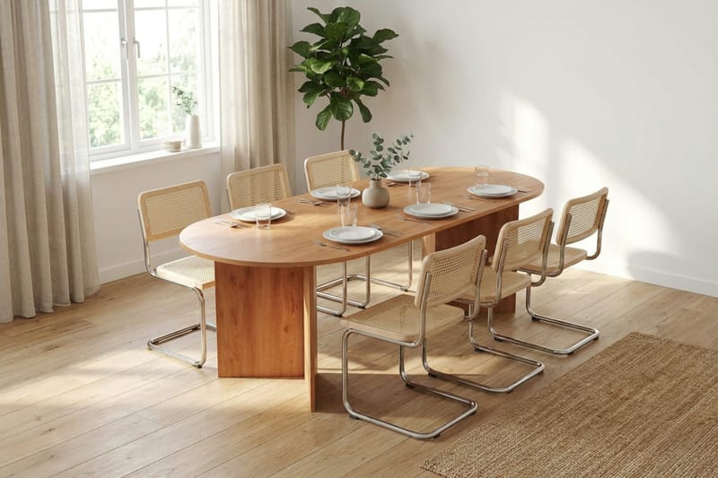 Vera Matgrupp rektangulärt 220 cm Ek med 6 Build Matstolar - Ek - Möbler - Matplats - Matgrupp & matbord med stolar