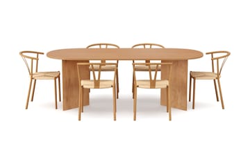 Vera Matgrupp rektangulärt 220 cm Ek med 6 Elysia Matstolar - Ek - Möbler - Matplats - Matgrupp & matbord med stolar