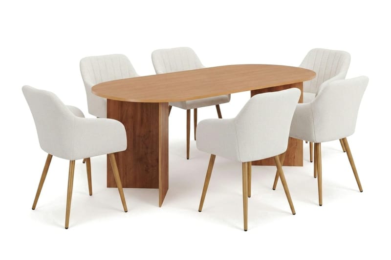 Vera Matgrupp rektangulärt 220 cm Ek med 6 Filippa Matstolar - Ek - Möbler - Matplats - Matgrupp & matbord med stolar