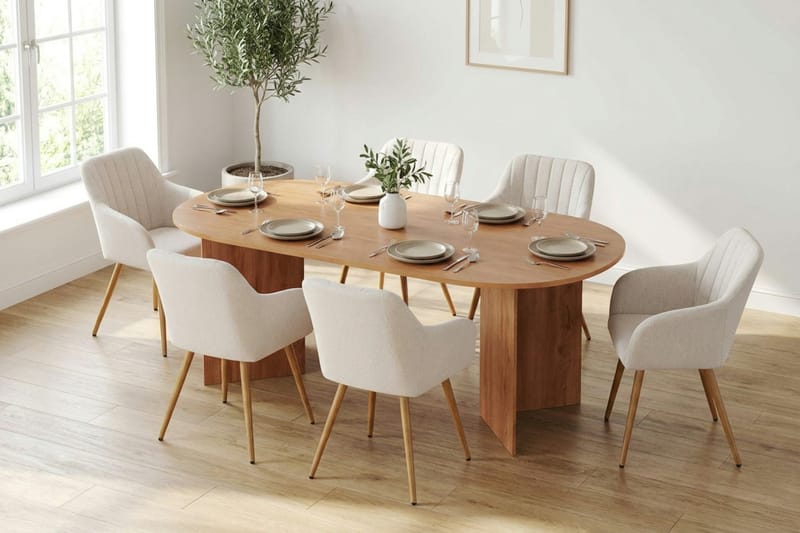 Vera Matgrupp rektangulärt 220 cm Ek med 6 Filippa Matstolar - Ek - Möbler - Matplats - Matgrupp & matbord med stolar