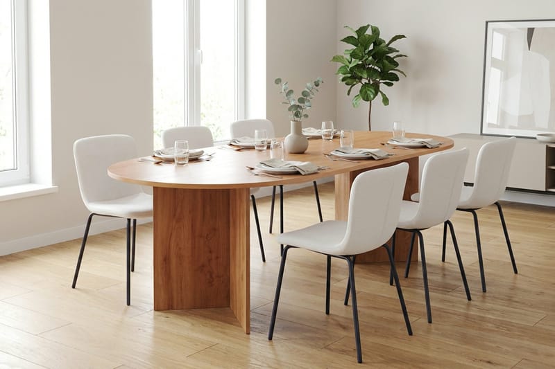 Vera Matgrupp rektangulärt 220 cm Ek med 6 Katy Matstolar - Ek - Möbler - Matplats - Matgrupp & matbord med stolar