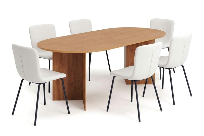Vera Matgrupp rektangulärt 220 cm Ek med 6 Katy Matstolar - Ek - Möbler - Matplats - Matgrupp & matbord med stolar