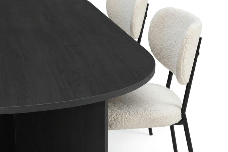 Vera Matgrupp rektangulärt 220 cm Svart med 6 Gemmiano Matstolar - Svart - Möbler - Matplats - Matgrupp & matbord med stolar