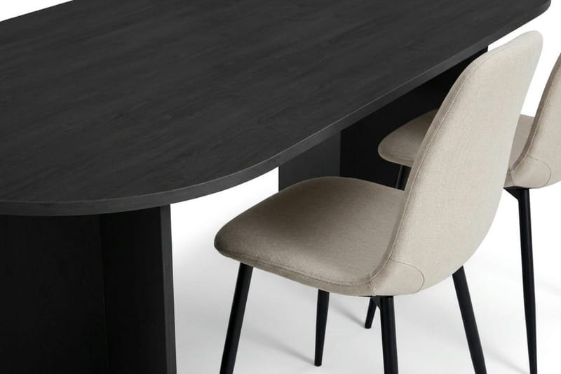 Vera Matgrupp rektangulärt 220 cm Svart med 6 Nibe Matstolar - Svart - Möbler - Matplats - Matgrupp & matbord med stolar
