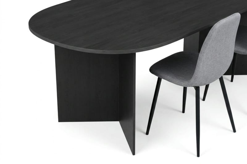 Vera Matgrupp rektangulärt 220 cm Svart med 6 Nibe Matstolar - Svart - Möbler - Matplats - Matgrupp & matbord med stolar