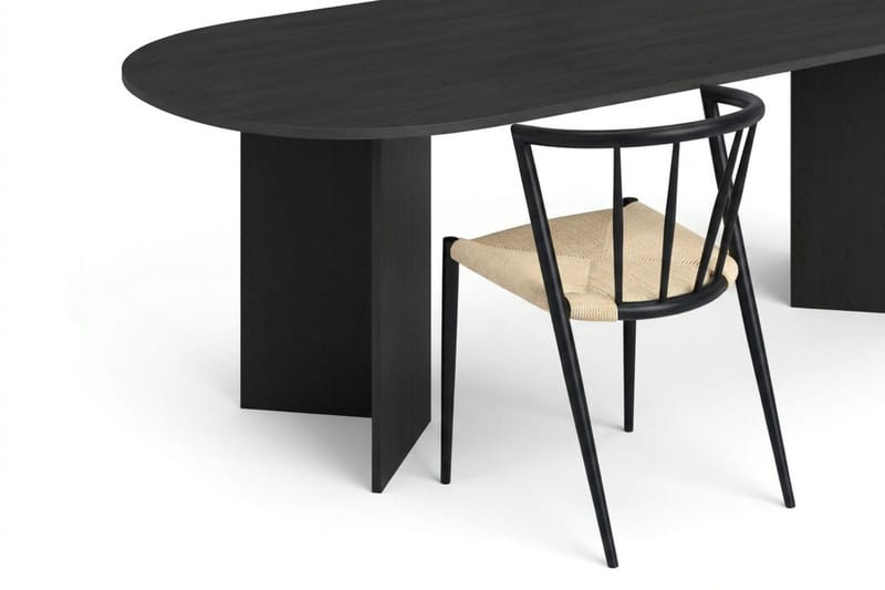 Vera Matgrupp rektangulärt 220 cm Svart med 6 Winston Matstolar - Svart - Möbler - Matplats - Matgrupp & matbord med stolar