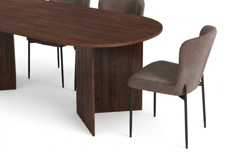Vera Matgrupp rektangulärt 220 cm Valnöt med 6 Elsie Matstolar - Valnöt/Brun - Möbler - Matplats - Matgrupp & matbord med stolar