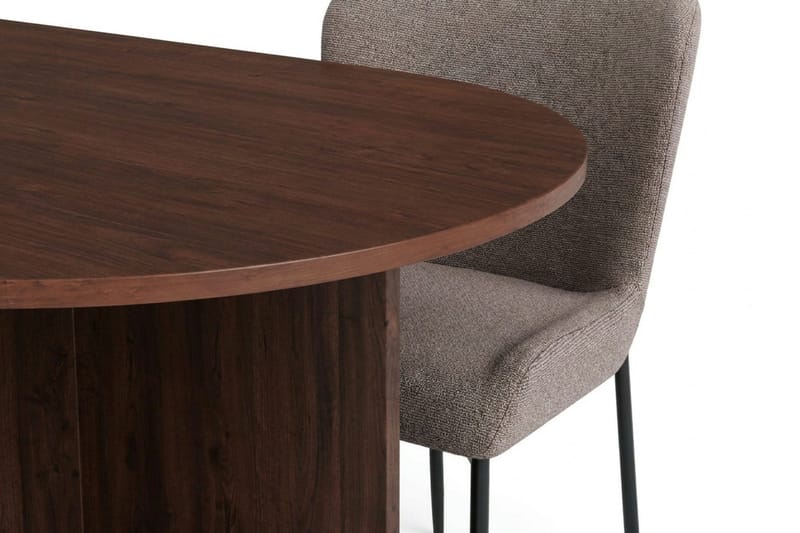 Vera Matgrupp rektangulärt 220 cm Valnöt med 6 Elsie Matstolar - Valnöt/Grå - Möbler - Matplats - Matgrupp & matbord med stolar