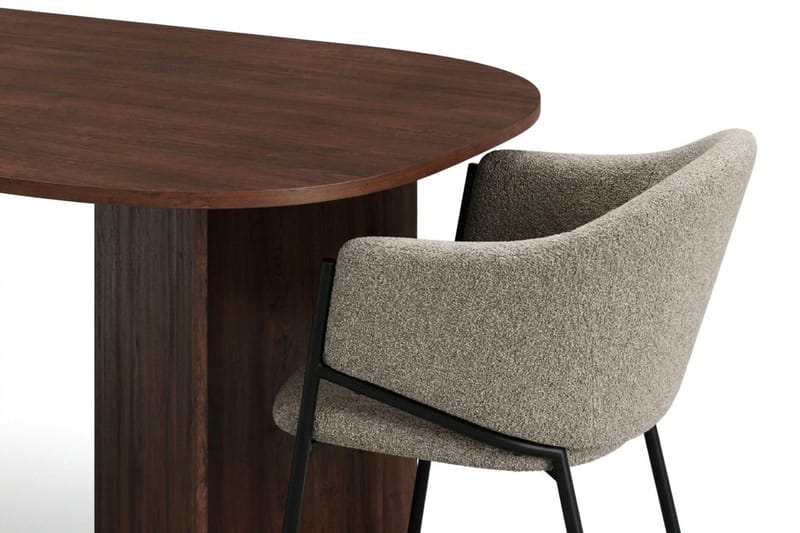 Vera Matgrupp rektangulärt 220 cm Valnöt med 6 Filip Matstolar - Valnöt - Möbler - Matplats - Matgrupp & matbord med stolar