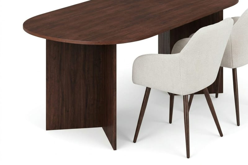 Vera Matgrupp rektangulärt 220 cm Valnöt med 6 Filippa Matstolar - Valnöt - Möbler - Matplats - Matgrupp & matbord med stolar