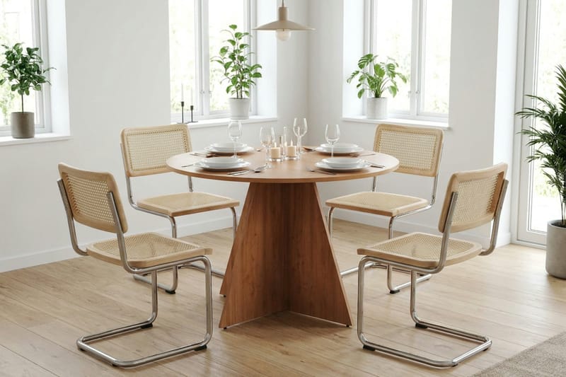 Vera Matgrupp runt 110 cm Ek med 4 Build Matstolar - Ek - Möbler - Matplats - Matgrupp & matbord med stolar