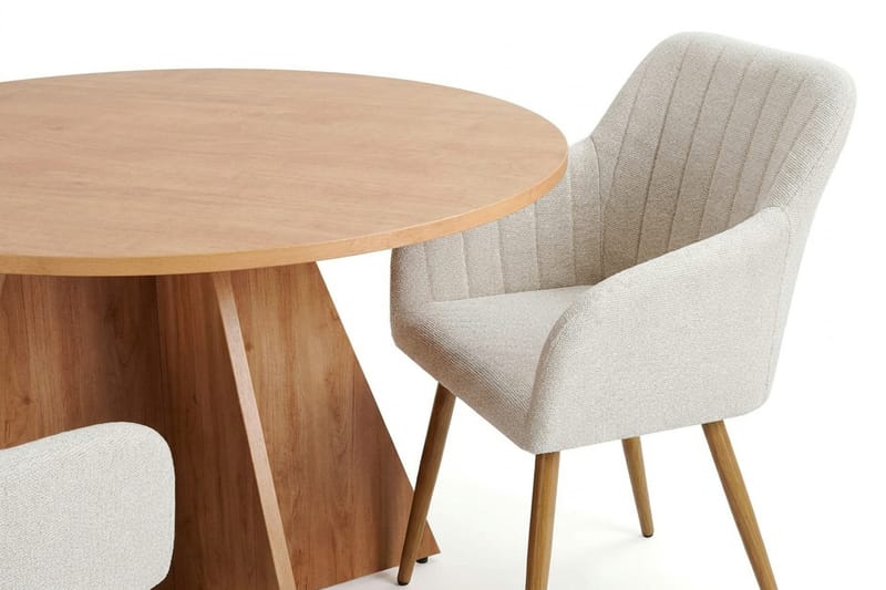 Vera Matgrupp runt 110 cm Ek med 4 Filippa Matstolar - Ek - Möbler - Matplats - Matgrupp & matbord med stolar